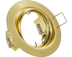 Spot Armatuur GU10 - Trion - GU10 Inbouwspot - Rond - Goud - Aluminium - Kantelbaar Ø83mm