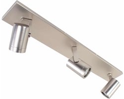 Spotlamp | Halospots mat staal | 3 lichts | GU10 | geborsteld staal | metaal | moderne verlichting