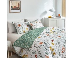 Sprei 135 x 200 cm katoen bloemen kleurrijk gewatteerd bedsprei quilt bedsprei vintage bloemmotief slaapkamer bankhoes spreien voor eenpersoonsbedden