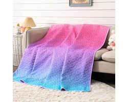 Sprei 150x200 cm – Roze-paars hartjes design – Zomerdeken voor eenpersoonsbed