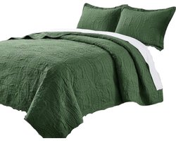 Sprei 220x240cm - Olijfgroen - Ultrazachte Quilt Voor Alle Seizoenen