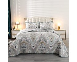 Sprei 230x250 cm – Barok patroon – Lichtgewicht katoenen quilt – Zomers