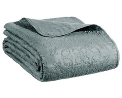 Sprei - Arabesque Bedsprei - Dekbed Cover met 2 Kussenslopen - Elegant & Comfortabel - Sierlijk Design - 240x260 cm - Mineraal Blauw