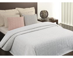 Sprei Bristol 2 ,grijs/wit. Eenpersoons 170x260 cm /Cevilit City Collection