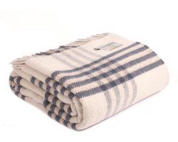 Sprei Grote Schotse Ruit Blauw - 140x240 - Nieuw Wol - Tweedmill UK