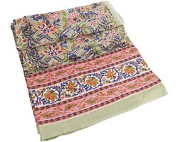 Sprei met Blokprint - Bedsprei Bankkleed - Wonen Kamperen - Handgemaakt met Houten Stempels - 225x275cm - Design 5