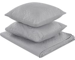 Sprei met kussens ALAMUT 160 x 220 cm Grijs