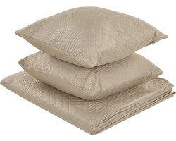 Sprei met kussens SHUSH 160 x 220 cm Taupe