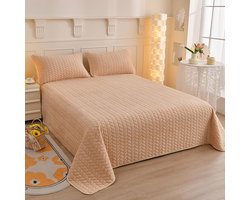Sprei - Pluche Flanel - voor Bed en Bank - Khaki - 120 x 200 cm
