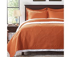 Sprei Set - Dekbedovertrek Kussensloop - Slaapkamer Decoratie - Ultralicht Zomer - Twin 68x86 - Verbrand Oranje