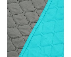 Sprei sprei gewatteerd onderhoudsvriendelijk 170 x 210 cm turkoois-zilver