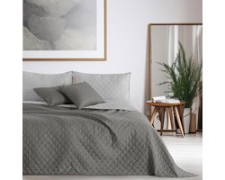 Sprei sprei gewatteerd onderhoudsvriendelijk 240 x 260 cm zilver-grijs