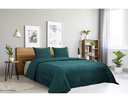 Sprei voor tweepersoonsbed - palmbladmotief - inclusief kussenslopen - microvezel