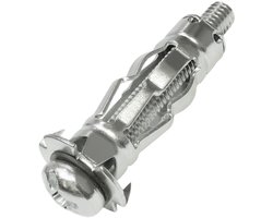 Spreidpluggen Ø12x37 mm voor gipsplaat holle behuizing van metaal - met M6-schroeven - bevestiging in gipsplaten - zilverkleurig