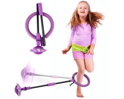 Springbal - Opvouwbare enkelspringbal - Flitsende springende kleurrijke sportzwaaibal - Fitness springtouw vetverbrandingsspel - Sportfitness speelgoed - Kinderspeelgoed voor jongens en meisjes - Paars