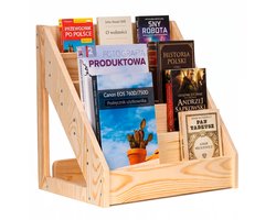 Springos Boekenkast Kind - Hout - Linnen - 30 x 41,5 x 42,5 CM - 5 Etages - 30 Kg