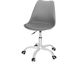 Springos Bureaustoel - Draaibaar - Metalen Onderstel - Kunststof - Grijs - 150 kg