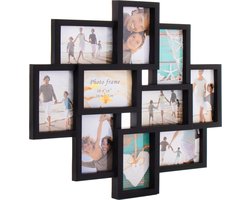 Springos Fotolijst - 10 Foto's - Collage - Staand/Liggend - 48,5 x 53 cm - Zwart