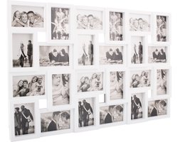Springos Fotolijst - 24 Foto's - Collage - Staand/Liggend - 86 x 57 cm - Wit