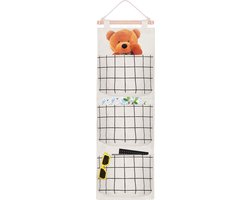 Springos Hangende Organizer | Hangende Opberger | Kinderkamer Accessoires | 3 zakken | Beige