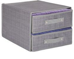 Springos Kast Organizer | Kleding Organizer | Opberger | 2 lades | Grijs