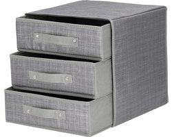 Springos Kast Organizer | Kleding Organizer | Opberger | 3 lades | Grijs
