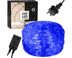 Springos Lichtslang | Lichtsnoer | Lichtsnoer Binnen | Lichtsnoer Buiten | Lichtslinger | 10 m | Blauw | 240 LED