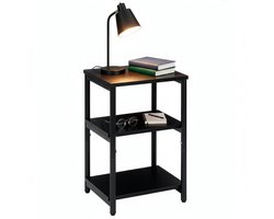 Springos Nachtkastje - Bijzettafel - Slaapkamer - 35x31x59 cm - Zwart - 30 Kg