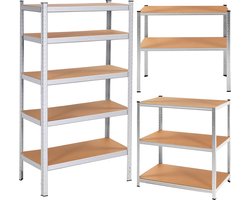 Springos Opbergrek | Stellingkast | Stellingkast Metaal | 675 KG |150 x 75 x 30 cm