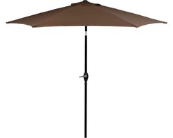 Springos Parasol | Parasols | Kantelbaar | Met ventilatie | Bruin | Ø 250 cm