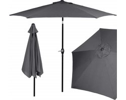 Springos Parasol | Parasols | Kantelbaar | Met ventilatie | Graphite | Ø 250 cm