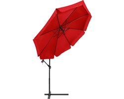Springos Parasol | Parasols | Kantelbaar | Met Ventilatie | Rood | Ø300 cm