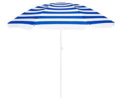 Springos Parasol | Strand Parasol | Parasols | Opvouwbaar | 180 cm | Blauw/Wit