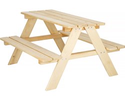 Springos® Picknicktafel Voor Kinderen - Hout - Naturel - 90 x 79 x 50 cm