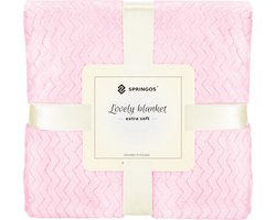 Springos Plaid | Sprei | Deken | Woonaccessoires | 160x200 cm | Roze
