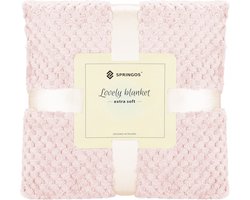 Springos Plaid | Sprei | Deken | Woonaccessoires | 200x220 cm | Lichtroze
