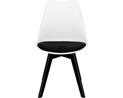 Springos Scandinavische Stoel - Fluwelen - Metaal - Woonkamer - Keuken - Eetkamer - Interieur - Zwart - Wit