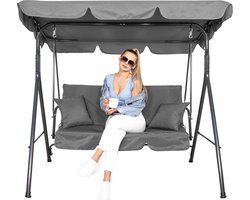 Springos - Schommelbank Luna - 3-zits - Grijs - 170 x 110 x 150 cm