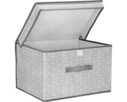 Springos Speelgoedkist - Opvouwbaar - Grijs - 25x40x30 cm