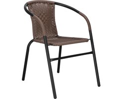 Springos Terrasstoel - Tuinstoel - Metaal - Bruin - 130 KG