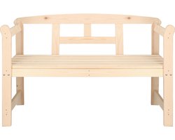 Springos Tuinbank | Tuinbankje | Zitbank Buiten | Naaldhout | 119 x 78 x 45 cm | Licht
