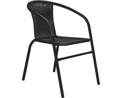 Springos Tuinstoel | Tuinstoelen | Tuinstoel Buiten | Metaal | Textielgaas | Zwart | 130 kg