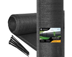 Springos Zichtbreeknet - Zichtdoek - Privacynet - Schaduwdoek - Rol 1,5 x 10 m - 90 % Schaduw - 140g/m² - Antraciet