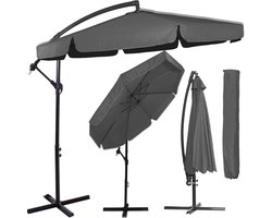 Springos Zweefparasol - Parasols - Kantelbaar - Met Beschermhoes - Antraciet - Ø300 CM