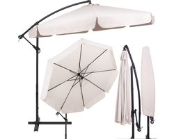 Springos Zweefparasol - Parasols - Kantelbaar - Met Beschermhoes - Ecru - Ø300 CM