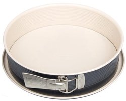 Springvorm Crème Noir - Grijs-beige RVS-voet - Ø28 cm - 28 x 28 x 7 cm