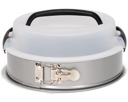 Springvorm met Deksel - Taartvorm Rond - Bakken en Vervoeren - Antiaanbaklaag - 24 cm - Zilver
