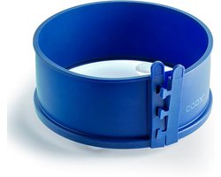 Springvorm met glazen serveerplaat - 18 cm - blauw - glas en siliconen