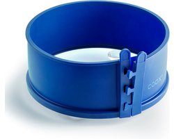 Springvorm met glazen serveerplaat en glazen poten, diameter 18 cm (blauw), kleine siliconen bakvorm met snij- en krasbestendige glazen bodem, anti-aanbakfunctie, oven- en magnetronbestendig