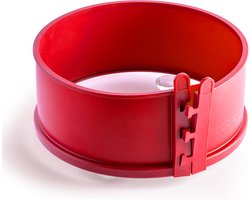 Springvorm met glazen serveerschaal en glazen voetjes Ø 18 cm (rood)